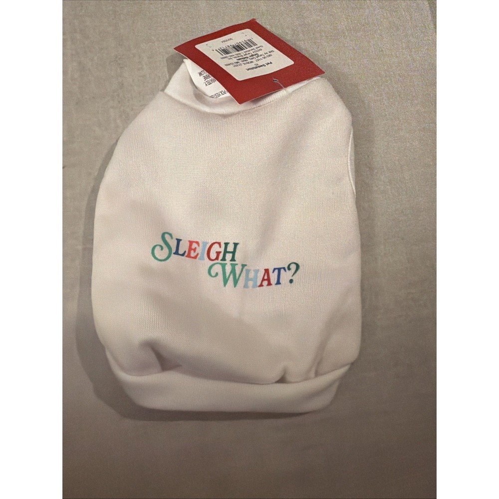Wondershop Pet Sweatshirt Dog XS Christmas Sleigh What White Shirt NWT